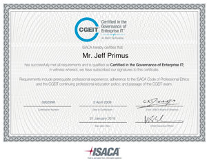 CGEIT: Certified in the Governance of Enterprise IT - ACTAGIS