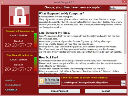 Wannacry ransomware attack