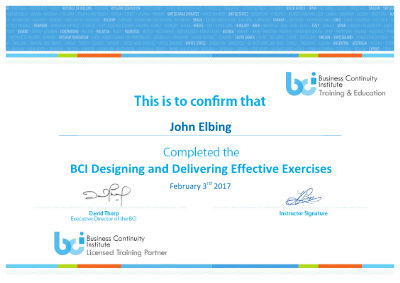 BCI Certificae Sample